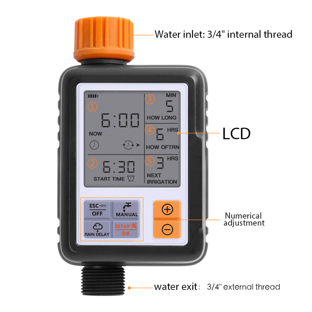 Automatic Garden Irrigation Watering Timer Lawn Tap Hose Sprinkler Timer with LCD Screen and Adapter Automatic Garden Irrigation Watering Timer Lawn Tap Hose Sprinkler Timer with LCD Screen and Adapter